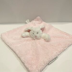 Blankets & Beyond Bunny Lovey Pink White Security Blanket Baby Girl Cuddle Toy